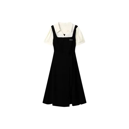 AFGGD Short Sleeved Dresses Women's Black