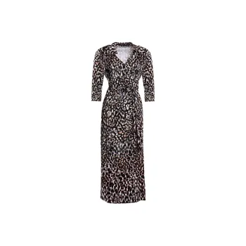 BESIONIA SS22 V Neck Long Sleeved Dress Women's Black Spots