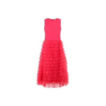Molly Goddard SS24 Sleeveless Dress Women's Peach Pink