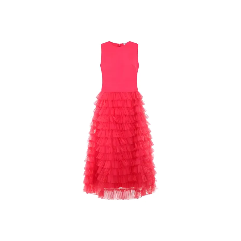 Molly Goddard SS24 Sleeveless Dress Women's Peach Pink-0