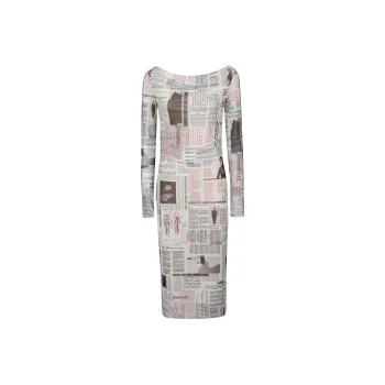 Patrizia Pepe News Paper print Midi Dress