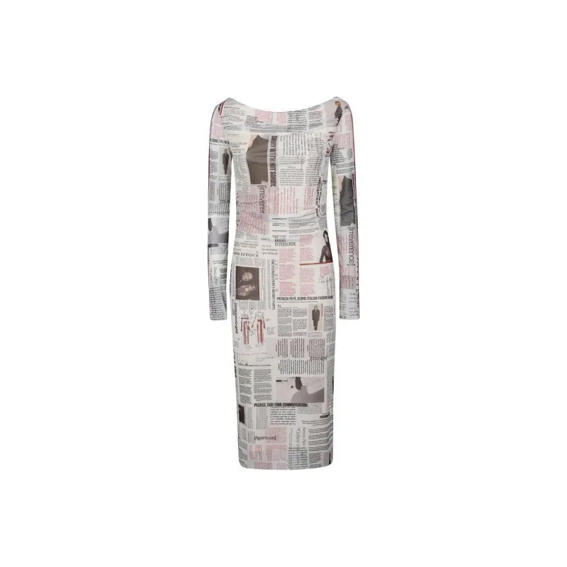 Patrizia Pepe News Paper print Midi Dress-0