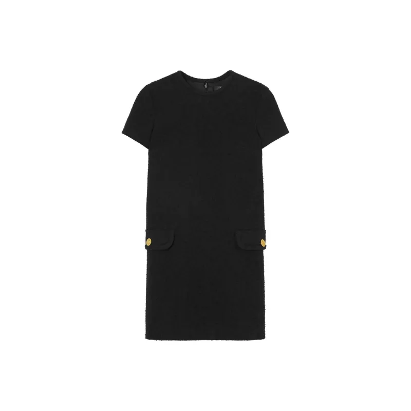 VERSACE Tweed Shift Mini Dress-0