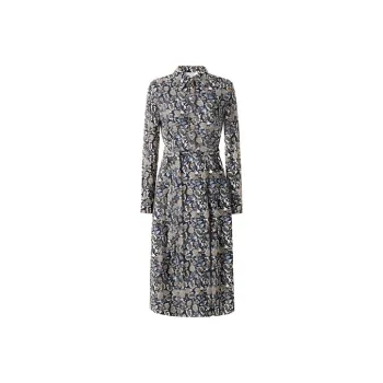 JZ. ANNAKRO Long Sleeved Dress Women's Floral Dark Blue