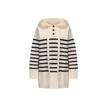 CHIWAWAMEME Long Sleeved Dresses Women's Beige & Black