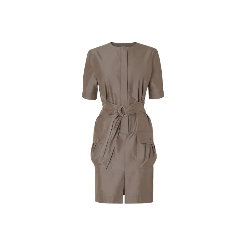 FENDI SS25 Short Sleeved Dresses Women's Brown-0