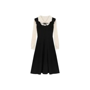 PAIN OR PLEASURE Long Sleeved Dress Women's Black