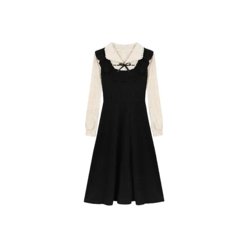 PAIN OR PLEASURE Long Sleeved Dress Women's Black