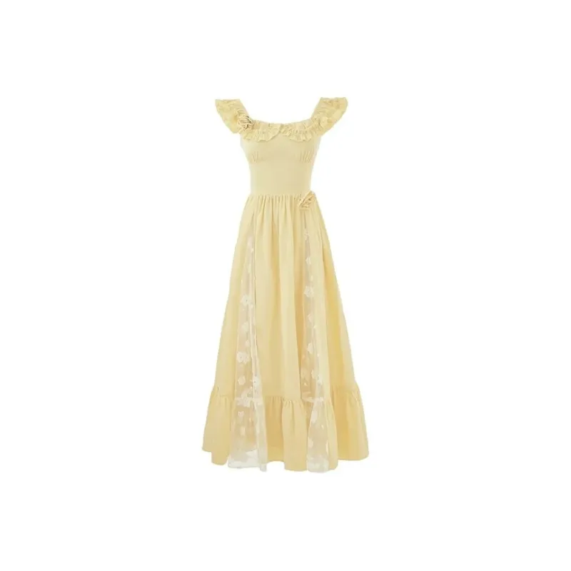 BDGU Short Sleeved Dress Women's Yellow-0