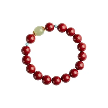 WUMZK Reconstructed Cinnabar Bracelets Unisex