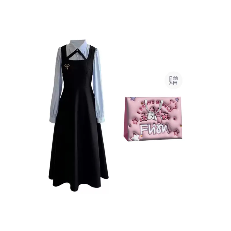FLIM Long-Sleeved Dresses Women's Black-7