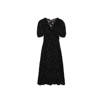 Sandro Floral embroidered Cut out Midi Dress
