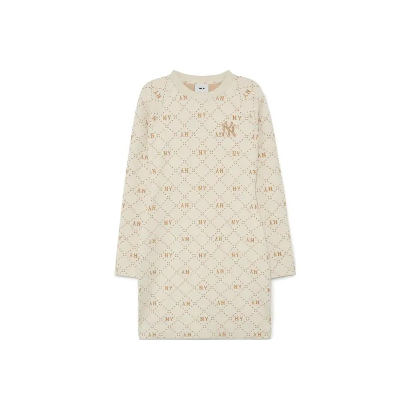 MLB Long Sleeved Dresses Women's Ecru-0