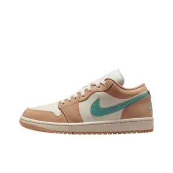 Jordan Air Jordan 1 Anti Slip Wear Resistant Low Top Vintage Basketball Shoes Women's Beige Orange