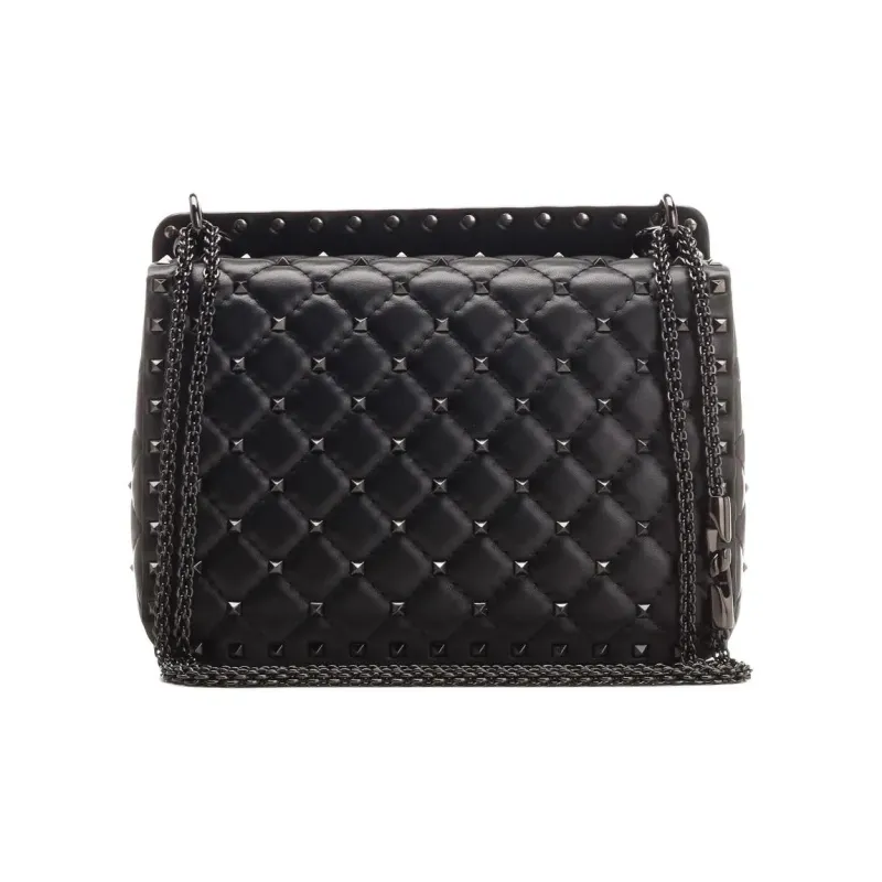 Valentino GARAVANIROCKSTUD SPIKE Lambskin Crossbody Bag, Shoulder Bag Women's Black-2