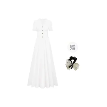 PAVEA Short Sleeved Dress Women's White