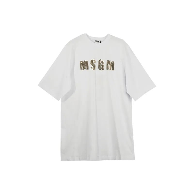 MSGM Short Sleeved Dresses Women's White-0