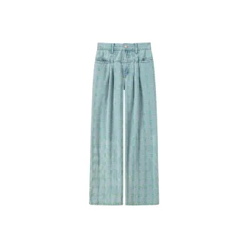 CHUU Jeans Women's Blue Plaid