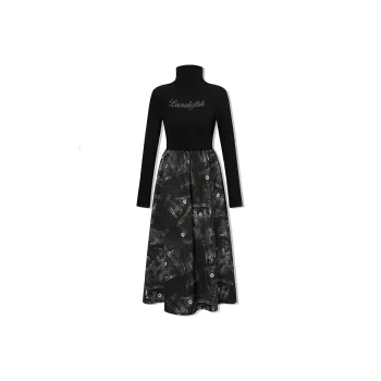 LA CRAWFISH Dress Women's Denim Black