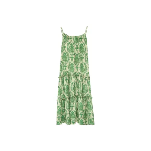 MEIYANG Slip Dresses Women's Yellow Green