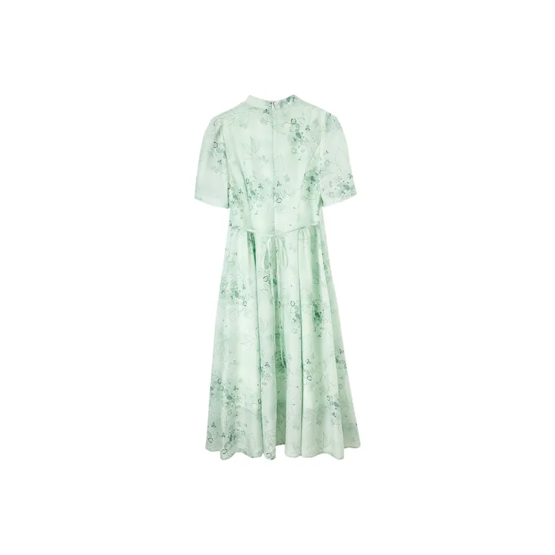 SENTUBILA Short Sleeved Dresses Women's Light Green-1