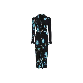 BESIONIA FW24 Long-Sleeved Dresses Women's Black Pattern