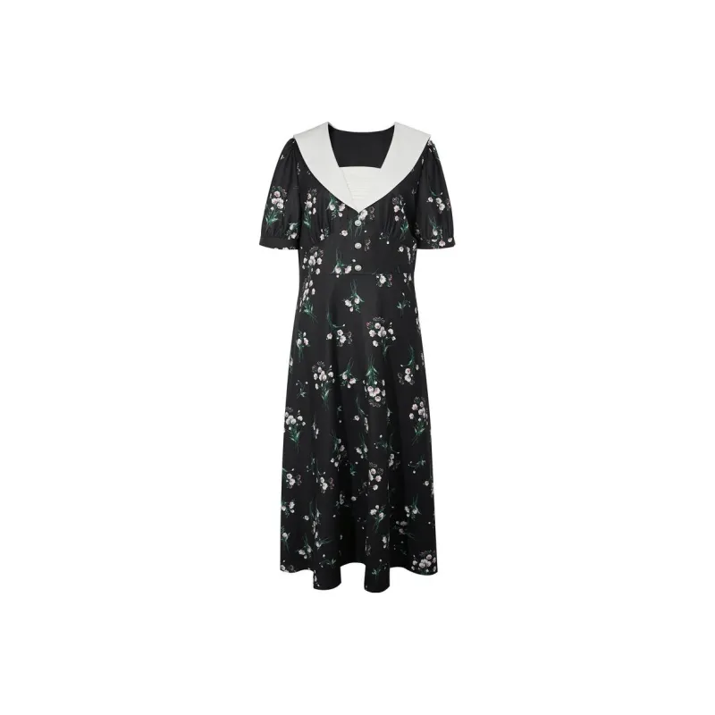 3COLOUR Short-Sleeved Dresses Women's Black White-0