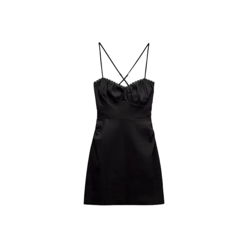 ZARA Slip Dresses Women's Black