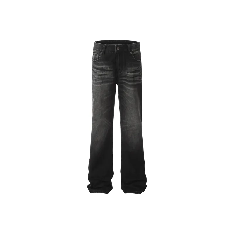 YIXIAOMO Straight Fit Slim Leg Jeans With A Slightly Flared Hem For A Slimming Effect Clean Fit Long Pants Unisex-6