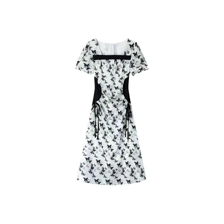 CANTALOVE Short Sleeved Dress Women's White-0