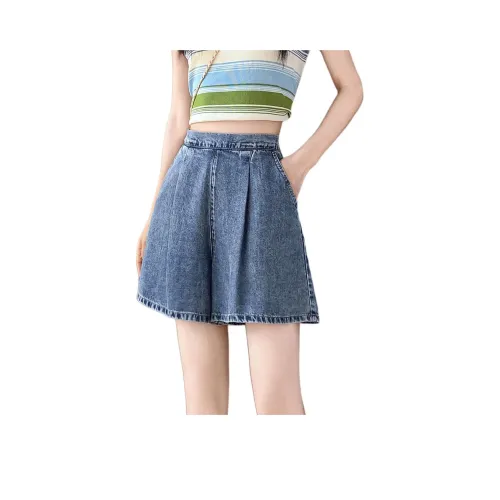 【dme】 Casual shorts Collar Women's Denim Blue