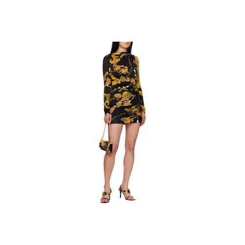 VERSACE JEANS Long-Sleeved Dresses Women's Black