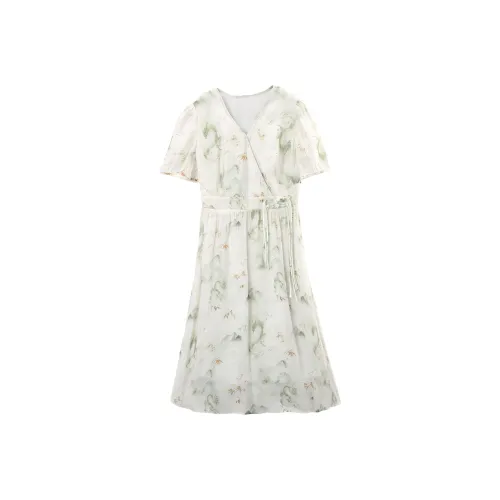 A Paradise For Awakening Short Sleeved Dress Women's Green