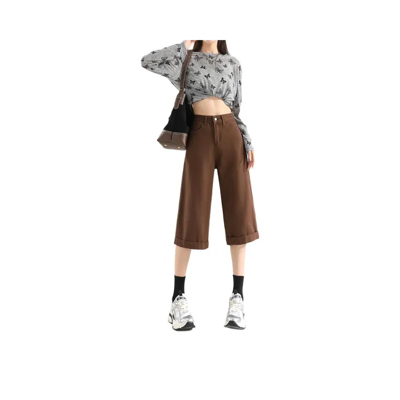 FAWENXIANGZI Jeans Women's Coffee-0