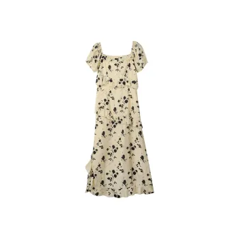 Delight in you Short-Sleeved Dresses Women's Dark Beige Yellow