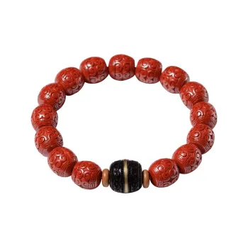 WUMZK Reconstructed Cinnabar Bracelets Unisex