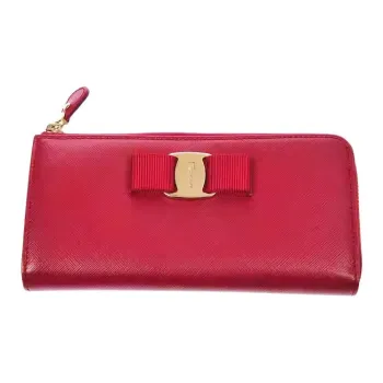 FERRAGAMO Cow Leather Wallet Women's Red