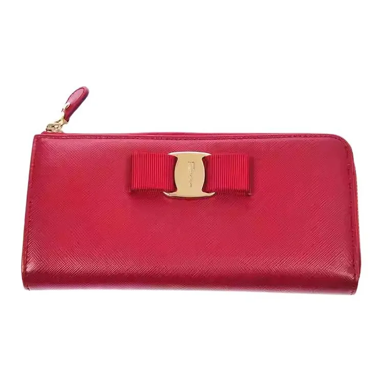 FERRAGAMO Cow Leather Wallet Women's Red-0