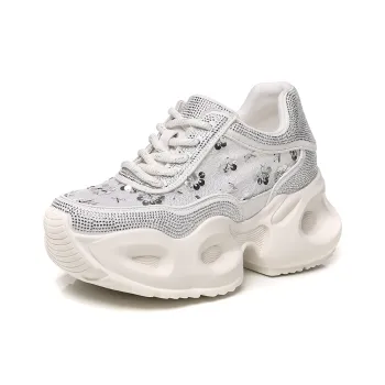 NRDROFFICIAL Cushioning Abrasion Resistant Lightweight Slip Resistant Low Top Chunky Sneakers Women's