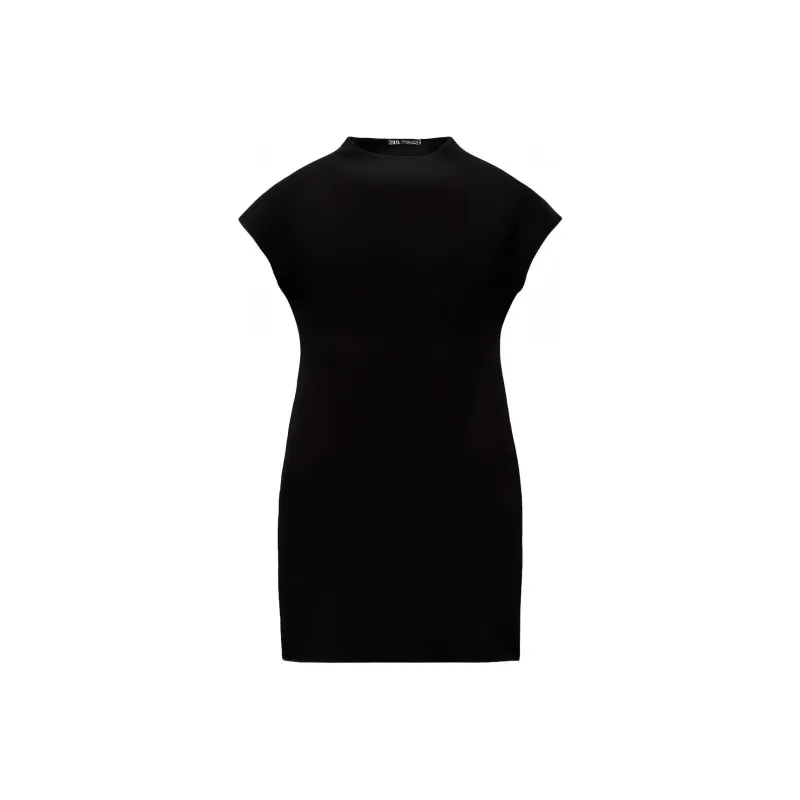 ZARA Short Sleeved Dress Women's Black-0