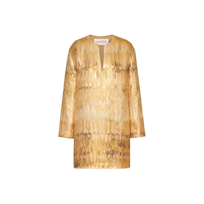 Valentino Long-Sleeved Dresses Women's Gold-0