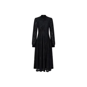 JZ. ANNAKRO Long Sleeved Dresses Women's Plain Black
