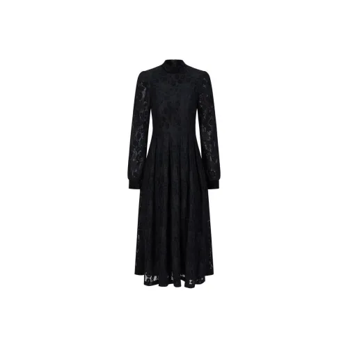 JZ. ANNAKRO Long Sleeved Dresses Women's Plain Black