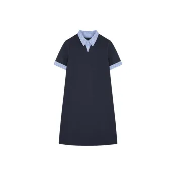 IHIMI Short Sleeved Dress Women's Navy Blue