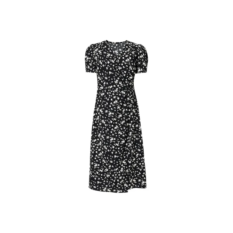 Hopeshow Short Sleeved Dress Women's Black-0