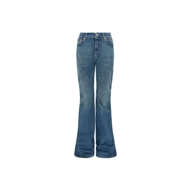 Rick Owens DRKSHDW Denim Bias Bootcut Jeans 'Washed Indigo'-0