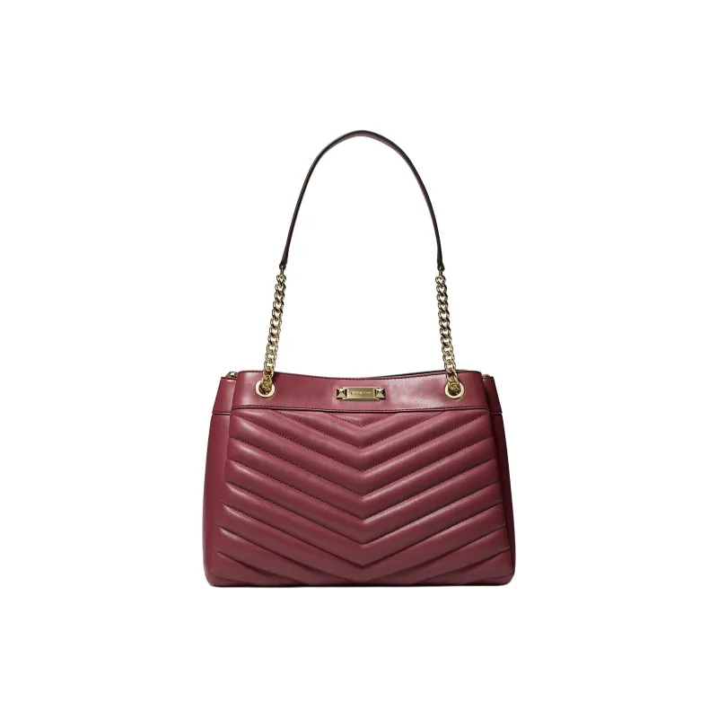 MICHAEL KORS Whitney Polyurethane Tote Bag, Shopping Bag, Shoulder Bag Medium Size Women's Ox Blood Red-0