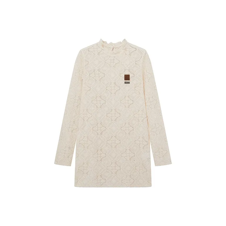 D'zzit Long Sleeved Dress Women's Ecru-0