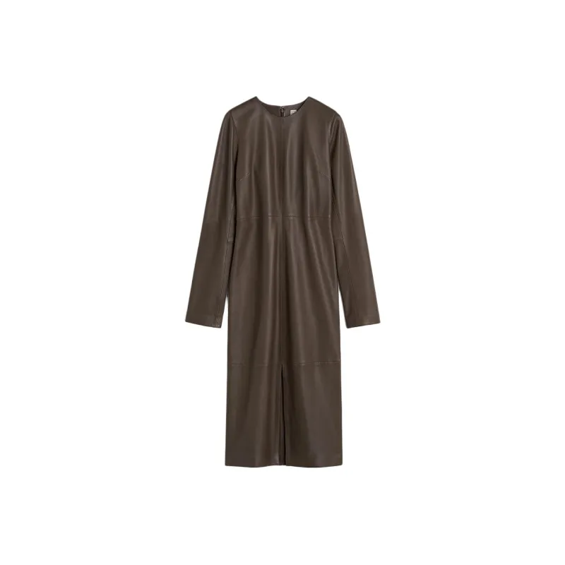 TOTEME Panelled Leather Midi Dress-0