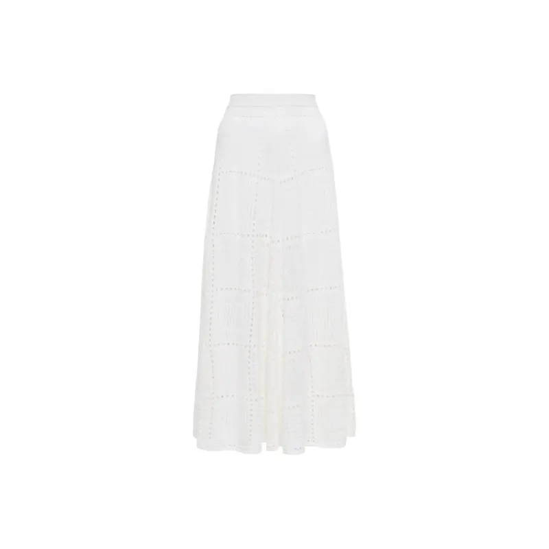 Chloé Casual Long Skirts Women's White-0